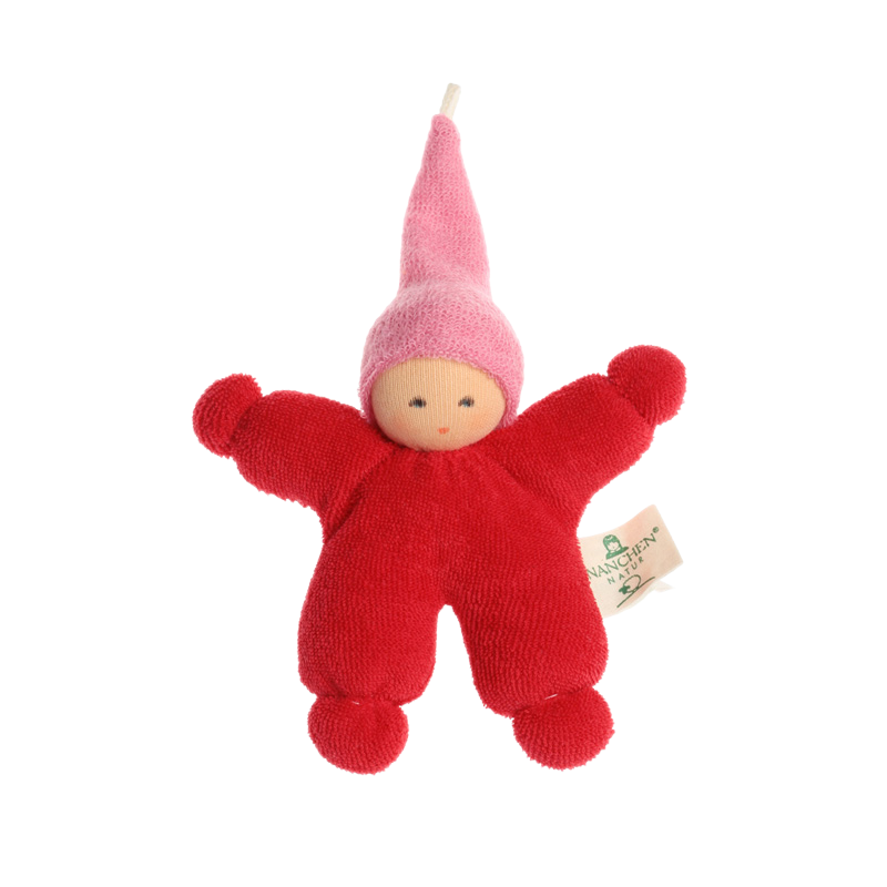 Nänchen Natur knuffelpopje Wichtel - Rot