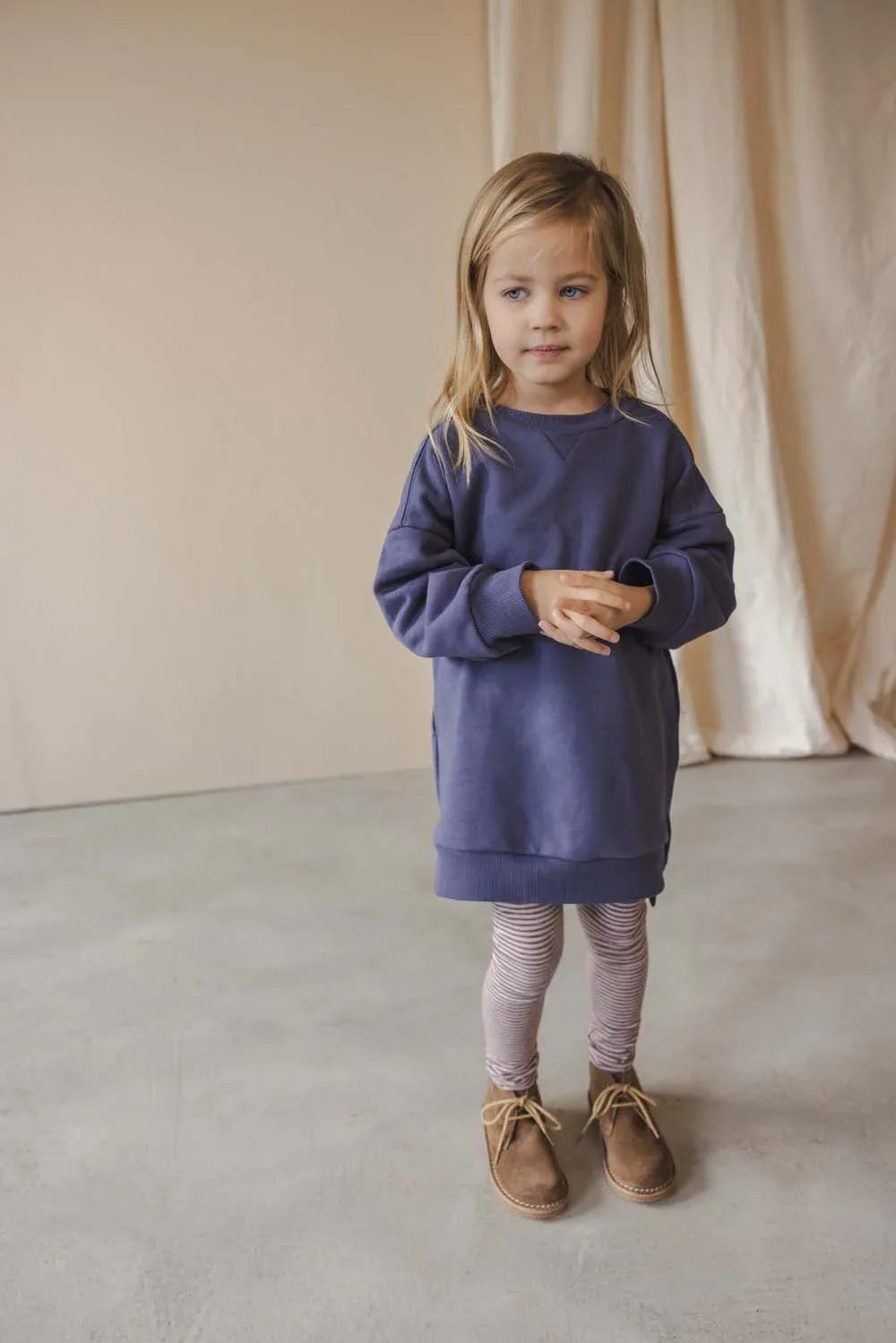 Phil & Phae chunky sweaterdress bio katoen - Dusk Blue