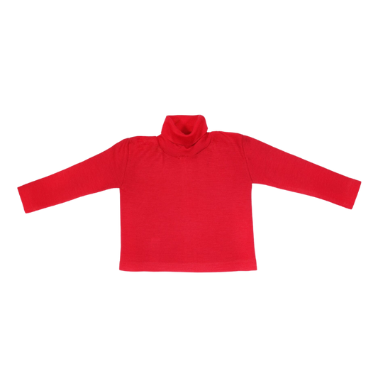 Cosilana wol/zijde longsleeve met col - Red