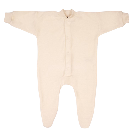 Cosilana wol terry pyjamapakje met voetjes - Nature