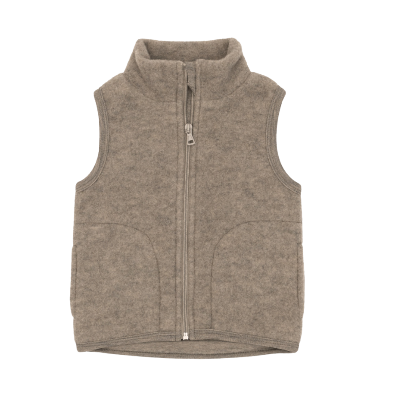 Engel Natur wolfleece kids bodywarmer - Walnut melange