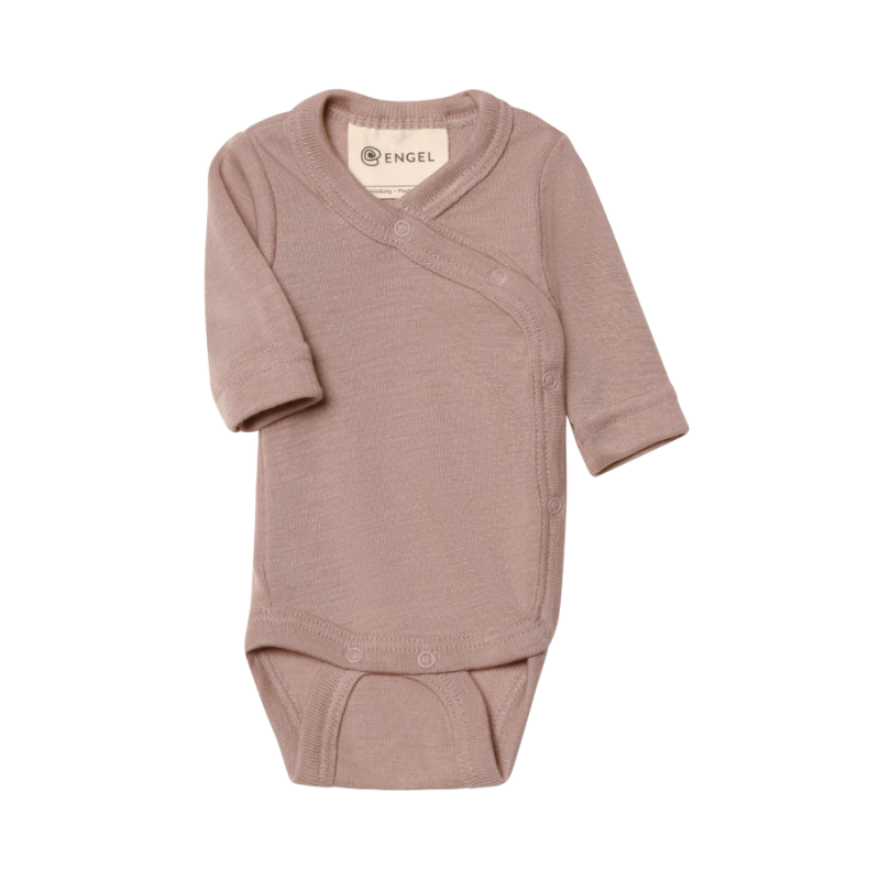 Engel Natur wol/zijde prematuur wikkelromper - Dusty Rose