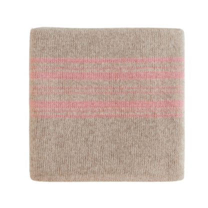 Hvid blanket Gilbert - Sand / Bubblegum