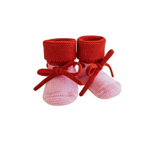 Hvid 'happy' slofjes - Cotton candy / Red